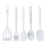Baking Tool Set Manufacturer - New Silicone Kitchen Utensils Cream Scraper 5-piece Spatula Oil Brush