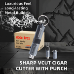 Cigar Cutter Manufacturer - Wholesale Luxury VCut with Built-in Punch Sharp Blade Metal Material Unique Gadgets Winning Product