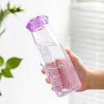 Glass Water Bottle Manufacturer - Eco-friendly Colored Crystal Sports with Diamond Cap