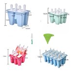 Silicone Ice Cube Molds Manufacturer - New Product 4 Cavity Popsicle Molds with Stick Straw