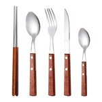 Cutlery Set Manufacturer - Wholesale Wooden Handle Knife Fork Spoon Stainless Steel for Restaurant