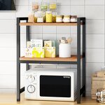 Kitchen Shelf Manufacturer - Microwave Oven Rack Household Double Countertop Desktop Rice Cooker Stand Organizer