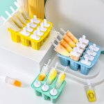 Silicone Ice Cube Molds Manufacturer - New Product 4 Cavity Popsicle Molds with Stick Straw