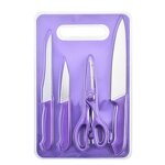 Kitchen Knife Set Manufacturer - Household Multi Functional Purple Fruit Cutting Salad Knife Cutting Board Non slip Five Piece