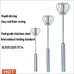Egg Beater Manufacturer - 12Inch Stainless Steel Hand Push Rotary Whisk Blender Easy Self Stirring for Making Cream