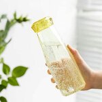 Glass Water Bottle Manufacturer - Eco-friendly Colored Crystal Sports with Diamond Cap