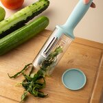 Food Peeler Manufacturer - New Product Ideas 2024 Kitchen Tools Multifunctional Potato Vegetable with Storage Box Plastic Opp