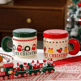 Ceramic Cup Manufacturer - Harmonious Christmas Cute with Lid Gift Coffee for Office Nordic