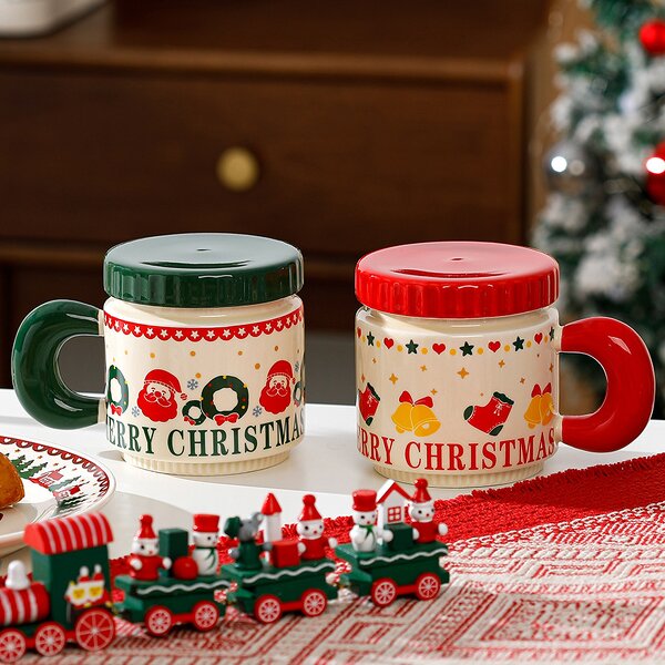 Ceramic Cup Manufacturer - Harmonious Christmas Cute with Lid Gift Coffee for Office Nordic