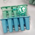 Silicone Ice Cube Molds Manufacturer - New Product 4 Cavity Popsicle Molds with Stick Straw