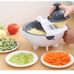 Vegetable Cutter Manufacturer - 2024 Multifunctional Kitchen Veggie Fruit Shredder Grater Slicer Rotate 9 in 1 Manual With Drain Basket