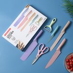 Knife Set Manufacturer - Professional 6pcs Colorful Wheat Straw Fruit Vegetable Kitchen