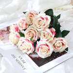 Artificial Silk Flower Manufacturer - 2025 High-End Ins Design Pearl Rose Wedding Arrangements Home Decor Simulated Roses Valentine's Day Gift