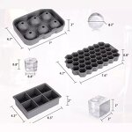 Ice Cube Tray Manufacturer - 2 Inch Hot Sale 6 Trays Silicone Ice Maker square and Sphere Shape for bar and Home