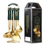 Kitchen Utensils Set Manufacturer - Ceramic Handle 7pcs Stainless Steel Cooking Kitchenware