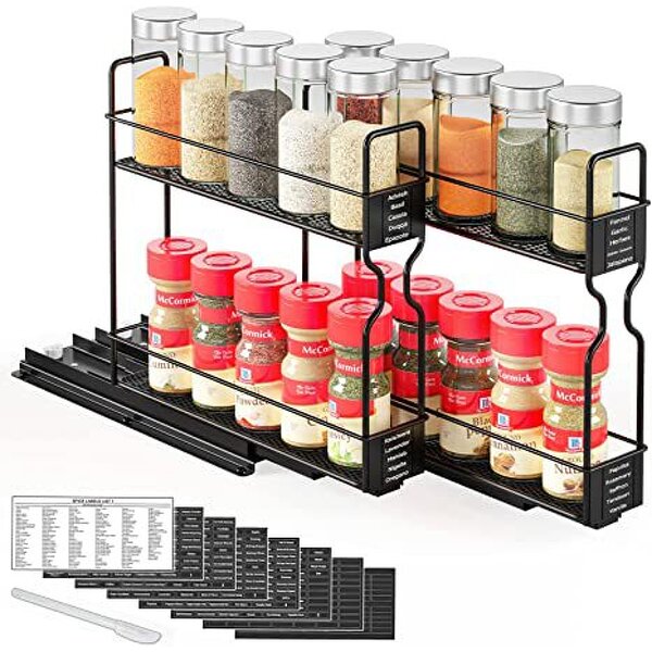 Spice Racks Manufacturer - Carbon Steel New Design Storage Holders Kitchen Under Sink Organizers With 2 Tier Sliding Drawer