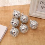 Christmas Decoration Manufacturer - Xmas Party Supplies 2CM-5CM Laser Gold Silver Glass Ball Hanging Tree Disco Mirror Balls