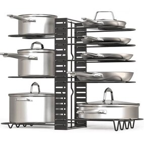 Pot Lid Holder Manufacturer - Multifunctional Kitchen Cabinet Pantry Pan & Rack Organizer