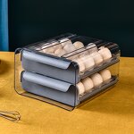Egg Tray Organizer Manufacturer - Kitchen Double Layer Plastic Storage Box