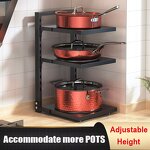 Pot Rack Manufacturer - New Kitchen Multi-pot Narrow Seam Countertop Corner Put Pots and Pans Wall-mounted Storage