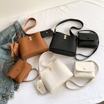 Shoulder Bags Manufacturer - Crossbody Fashion Purse Unique Pu Leather Luxury Bucket With Small Wallet Women 3Pc 2025 Designer