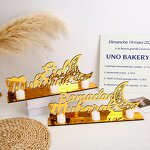 Acrylic Ornament Manufacturer - Custom EID Mubarak Decoration Gold Moon Star Desktop Home Ramadan Decoration