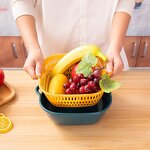 Vegetable Washing Basket Manufacturer - Kitchen Draining Basket Double-layer House Hold Multi-functional Fruit and