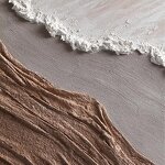Acrylic Painting Manufacturer - Handmade Abstract Brown White Beach Ocean Seascape Scenery Canvas Art 3D Texture for Wall Decoration