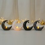 LED Night Light Manufacturer - Eid Mubarak 2024 Popular Design Middle East Arab Crescent Shape Moon Star Table Decoration