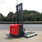 Electric Pallet Stacker Manufacturer - Electric Forklift 1000kg 1500kg 2000kg Walkie with Straddle Leg Adjustable Fork