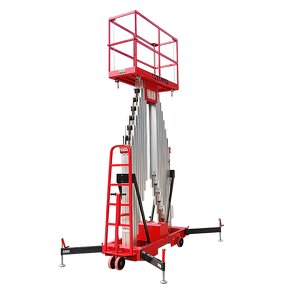 Aerial Working Platform Manufacturer - 12m Hydraulic Vertical Telescopic Portable Ladder Double Mast Aluminium Alloy Lift