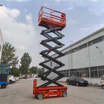 Scissor Lift Manufacturer - Lead Acid Lithium Li-on Battery Lifting Hydraulic Wheel with Support Leg