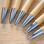 Pen Manufacturer - Laser Engraving Logo Bamboo Retractable Ballpoint Black Ink Refills for Promotional Gift