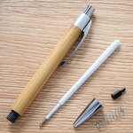 Pen Manufacturer - Laser Engraving Logo Bamboo Retractable Ballpoint Black Ink Refills for Promotional Gift