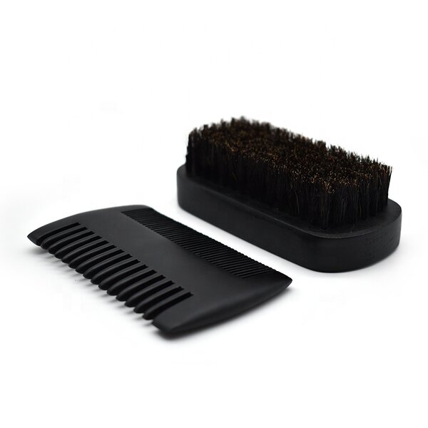 Beard Care Kit Manufacturer - Custom Black Wood Hair Wide Tooth Lice Comb Beard Brush and Comb Sets