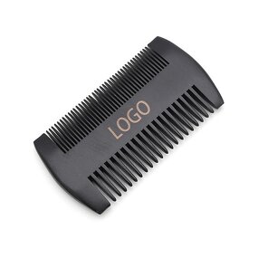 Comb Manufacturer - Custom Logo Handmade Double Wide Tooth Pocket Black Peach Wooden for Bathroom