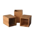 Pen Holder Manufacturer - Wholesale Custom Bamboo Crafts Square Shape Bamboo Wooden for Office Desktop