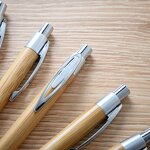 Pen Manufacturer - Laser Engraving Logo Bamboo Retractable Ballpoint Black Ink Refills for Promotional Gift