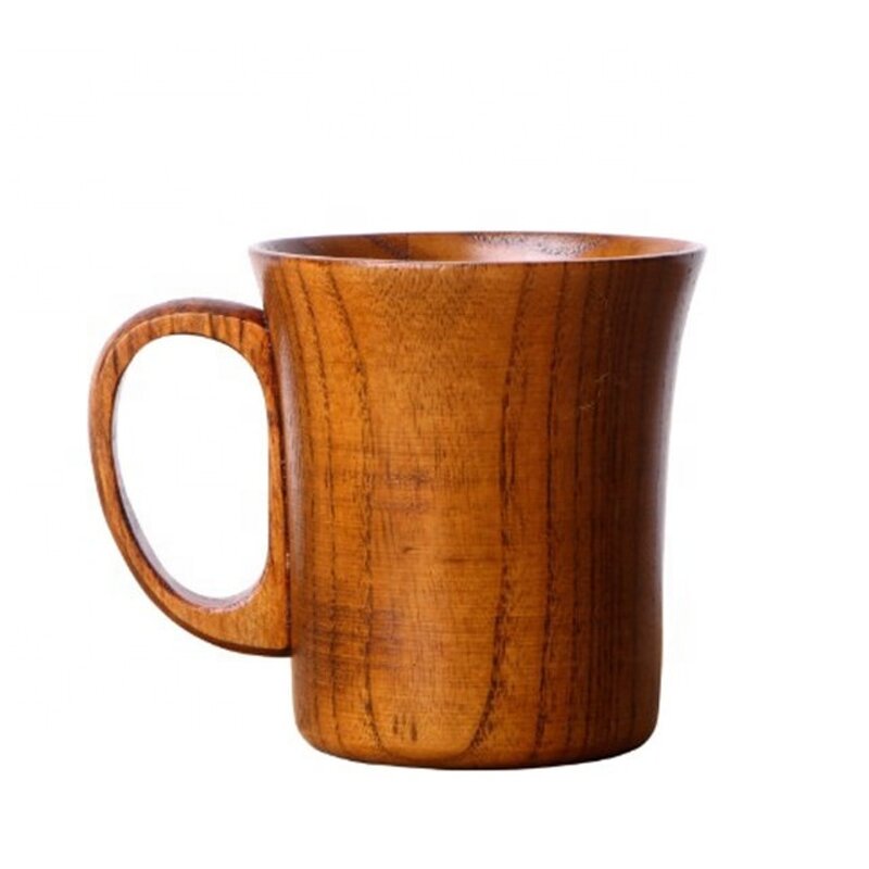Beer Mug Manufacturer - Solid Jujube Wooden Coffee Wood Cup Handmade Tea Cup With Handle