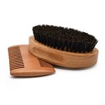 Beard Growth Kit Manufacturer - Custom logo Men Wooden 360 Wave Brush Double Sided Lice Comb