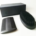 Beard Grooming Kit Manufacturer - Custom Logo Men Beard Care Set Wooden Comb Boar Bristle for Travel