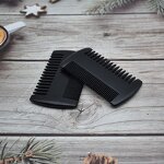 Comb Manufacturer - Custom Logo Handmade Double Wide Tooth Pocket Black Peach Wooden for Bathroom