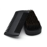 Beard Care Kit Manufacturer - Custom Black Wood Hair Wide Tooth Lice Comb Beard Brush and Comb Sets