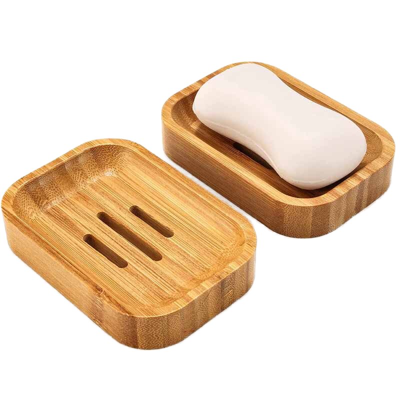 Soap Case Manufacturer - Custom Rectangular Natural Bamboo Holder Eco-Friendly Sustainable Bathroom Set