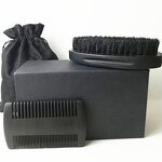 Beard Grooming Kit Manufacturer - Custom Logo Men Beard Care Set Wooden Comb Boar Bristle for Travel