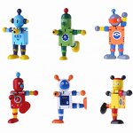 Wooden Toy Manufacturer - Hot Sale Green Children Mini Robot