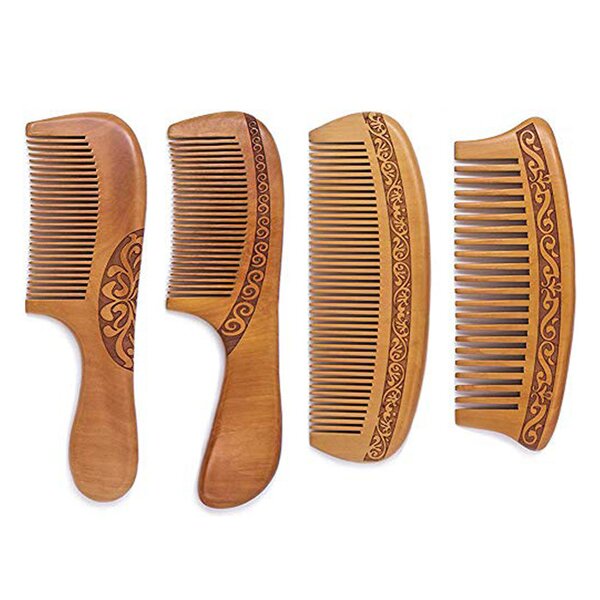 Beard Comb Manufacturer - Hot Sale Natural Handmade Peach Wooden Cheap Hair with Fine Tooth