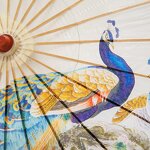 Umbrella Manufacturer - Hot Sale Rainproof Wooden Handle Handmade Chinese Peacock Oiled Paper With Parasol 33"