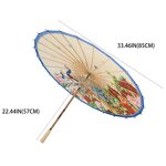 Umbrella Manufacturer - Hot Sale Rainproof Wooden Handle Handmade Chinese Peacock Oiled Paper With Parasol 33"