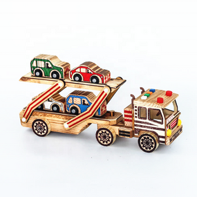 Wooden Crafts Manufacturer - Factory Direct Selling Color Flatbed Truck for Home Decoration